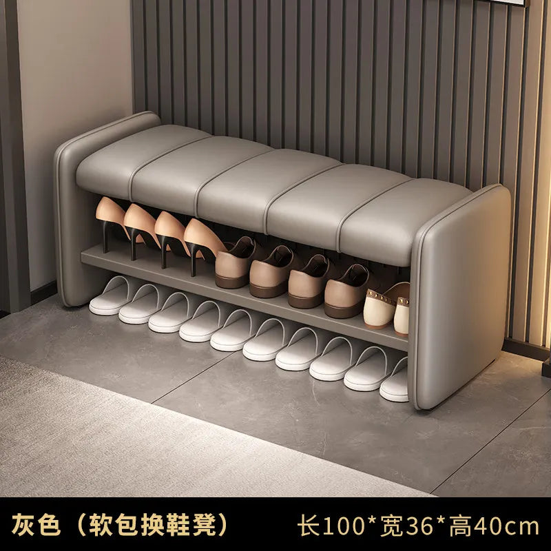 Luxury Italian Shoe Bench Ottomans Minimalist Organizer Designer Shoe Stool Shelf Storage Living Room Muebles Salon Furniture