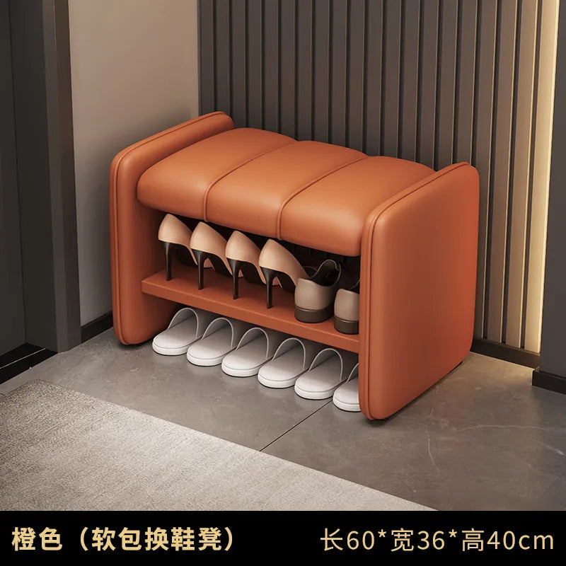 Luxury Italian Shoe Bench Ottomans Minimalist Organizer Designer Shoe Stool Shelf Storage Living Room Muebles Salon Furniture