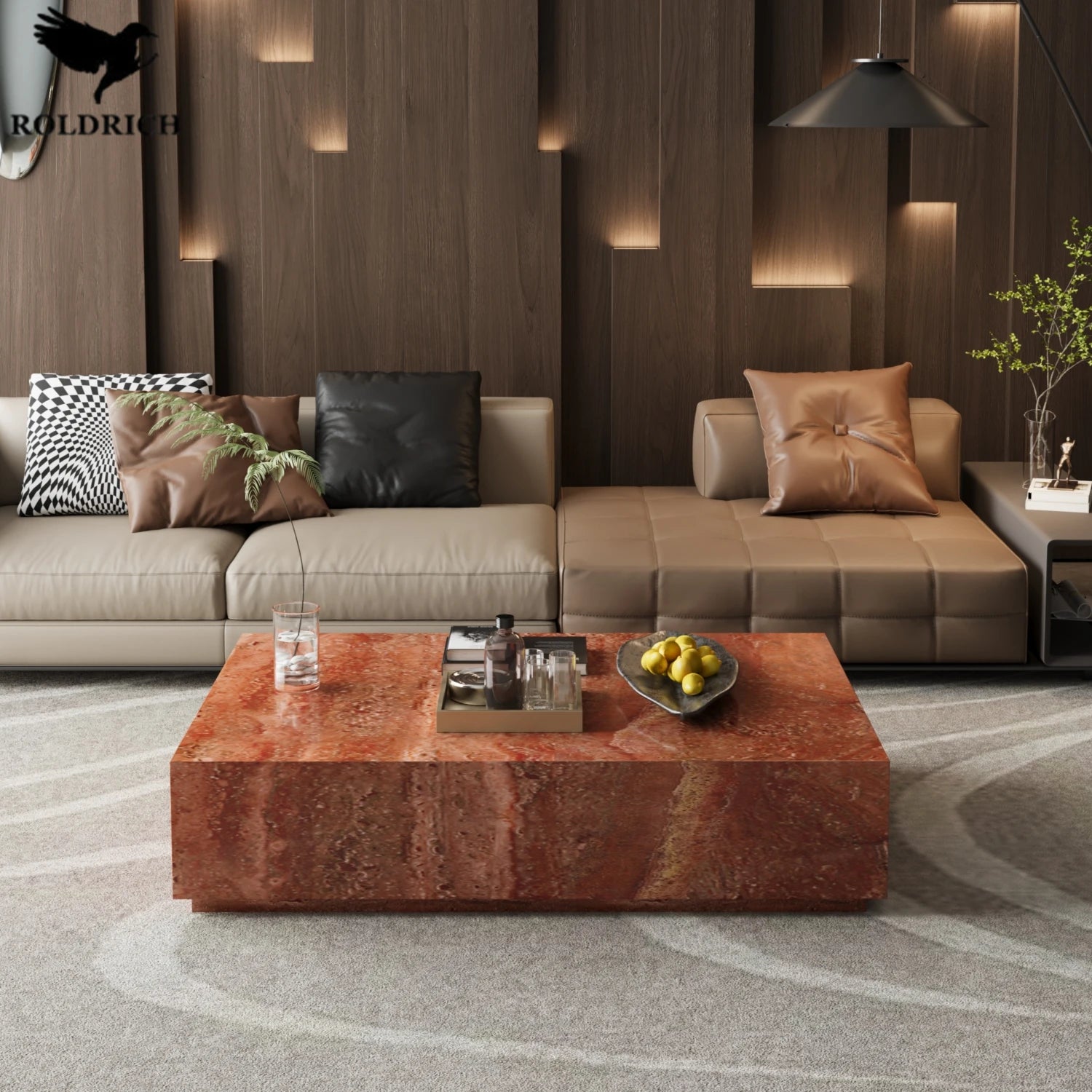Marble Floor Box Coffee Table Luxurious Stone Slab Customizable Color Size Coffee Table Exquisite luxury furniture accessories