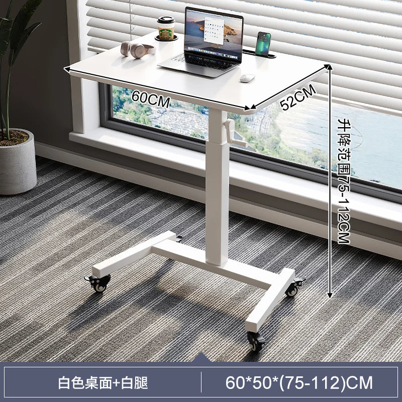 Adjustable Height Computer Desk Movable Small Writing Desk for Home Study Office Use Standing Workstation for Home