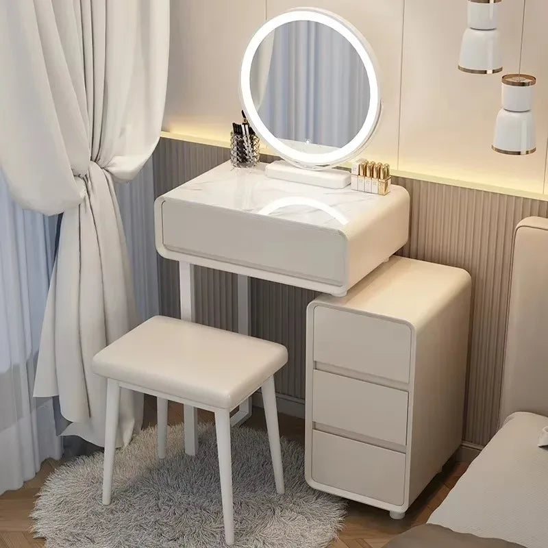 Classic Modern Vanity Table Luxury Nordic Makeup Mirror Vanity Table Storage Bedroom Muebles Para Dormitorio Furniture