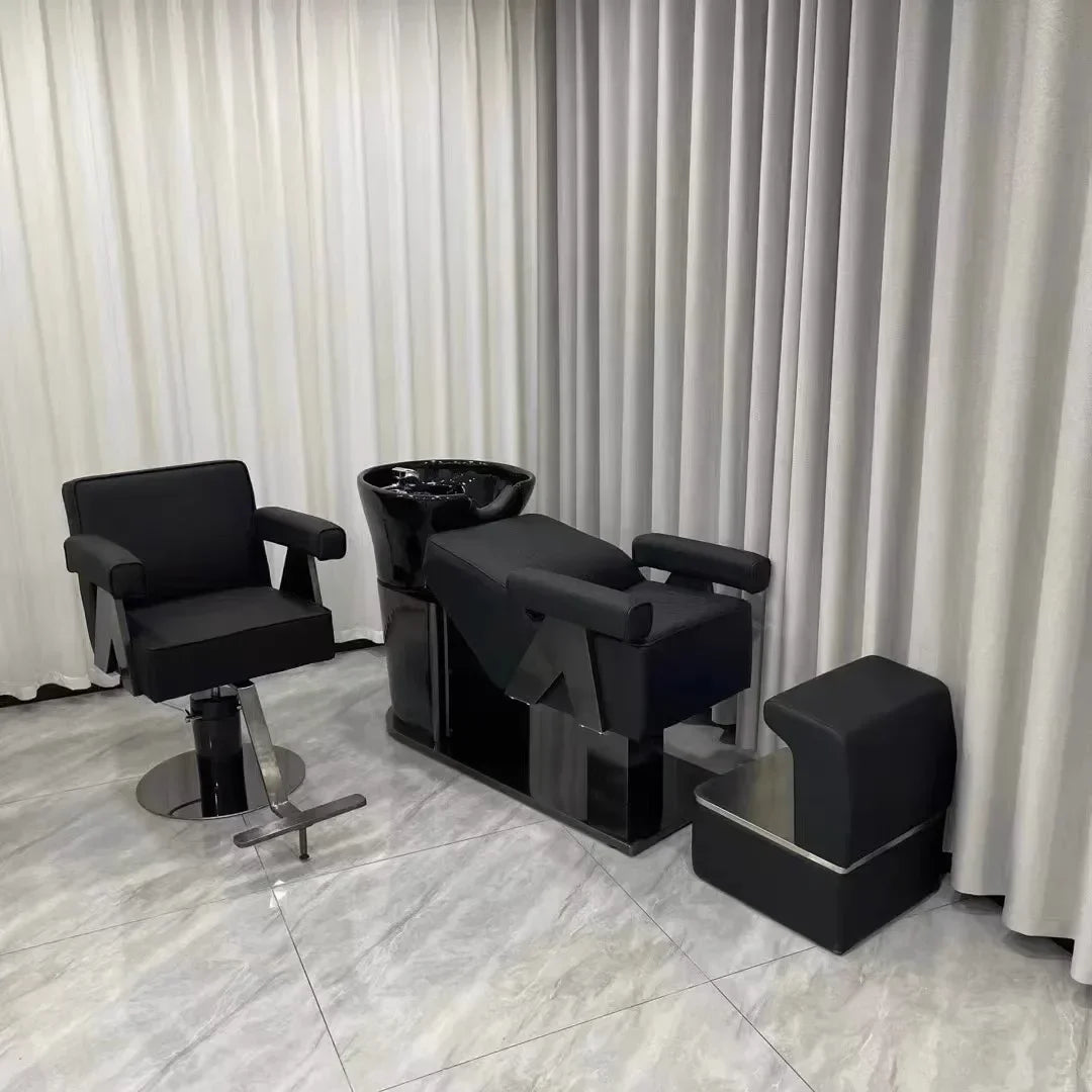 Ergonomic Lounge Shampoo Bed Luxury Fashion Simple Modern Hair Shampoo Bed Unique Comfortable Cadeira De Barbearia Furniture