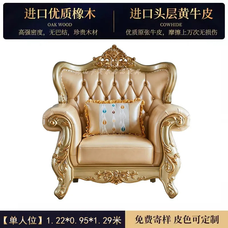 Modern Sectional Living Room Sofa Genuine Leather Solid Wood Living Room Sofa Minimalist Single Divani Da Soggiorno Furnitures