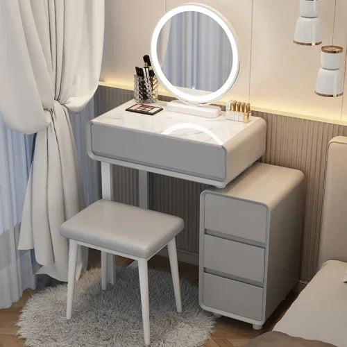 Classic Modern Vanity Table Luxury Nordic Makeup Mirror Vanity Table Storage Bedroom Muebles Para Dormitorio Furniture