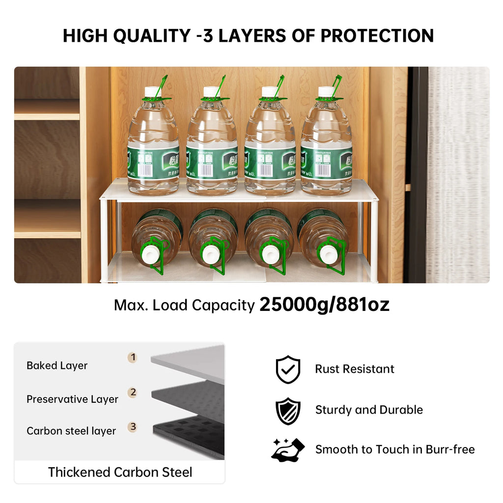 Shoe Cabinet Storage Organizer, Space-Saving Shoe Rack, Shoe Holder, Adjustable and Extendable Double-Layer Shoe Divider Inside the Cabinet