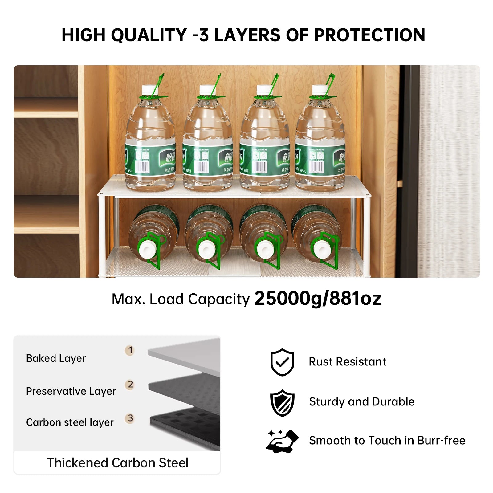 Shoe Cabinet Storage Organizer, Space-Saving Shoe Rack, Shoe Holder, Adjustable and Extendable Double-Layer Shoe Divider Inside the Cabinet