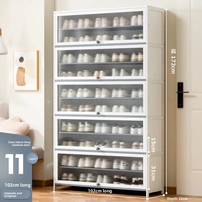 Simple shoe cabinet, household door storage artifact, space-saving indoor good-looking multi-layer dustproof large-capacity
