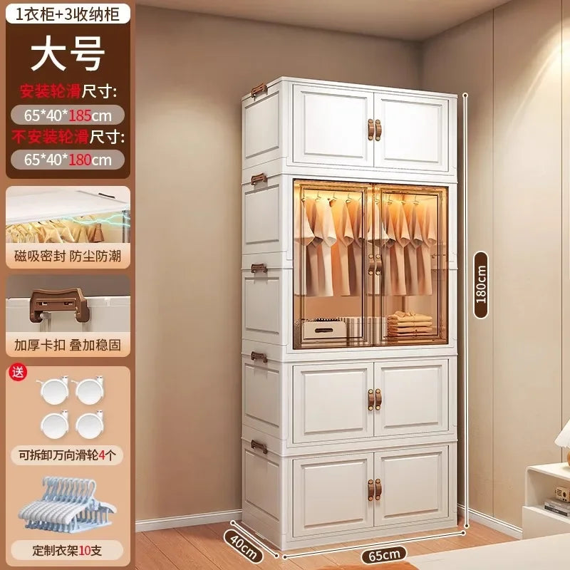 Door Wardrobe Storage Bedroom Organizer Partitions Space Saving Household Simple Closet Clothes Box Vestidores Trendy Furniture