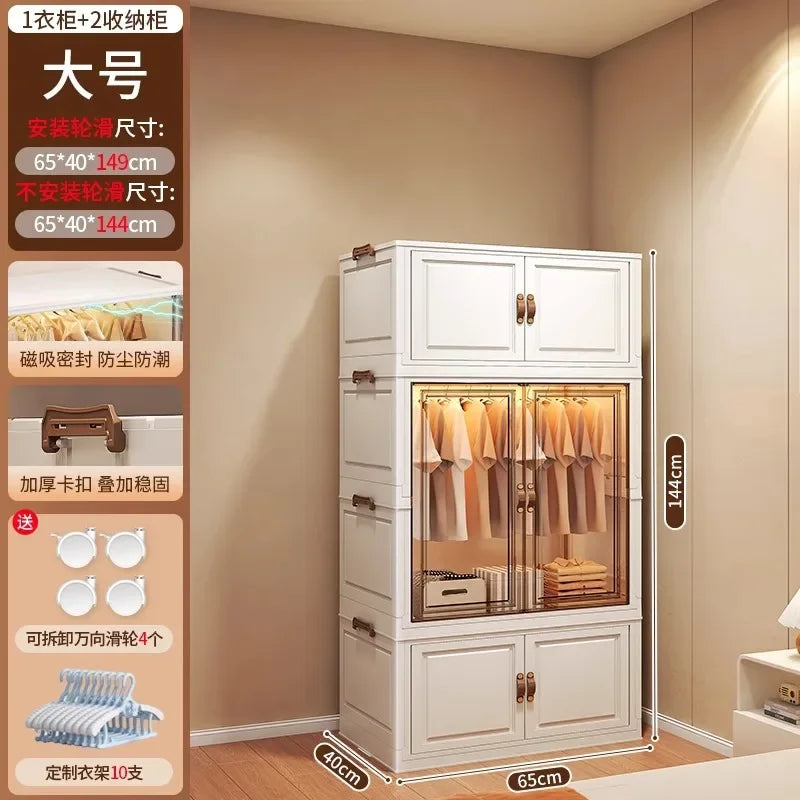 Door Wardrobe Storage Bedroom Organizer Partitions Space Saving Household Simple Closet Clothes Box Vestidores Trendy Furniture
