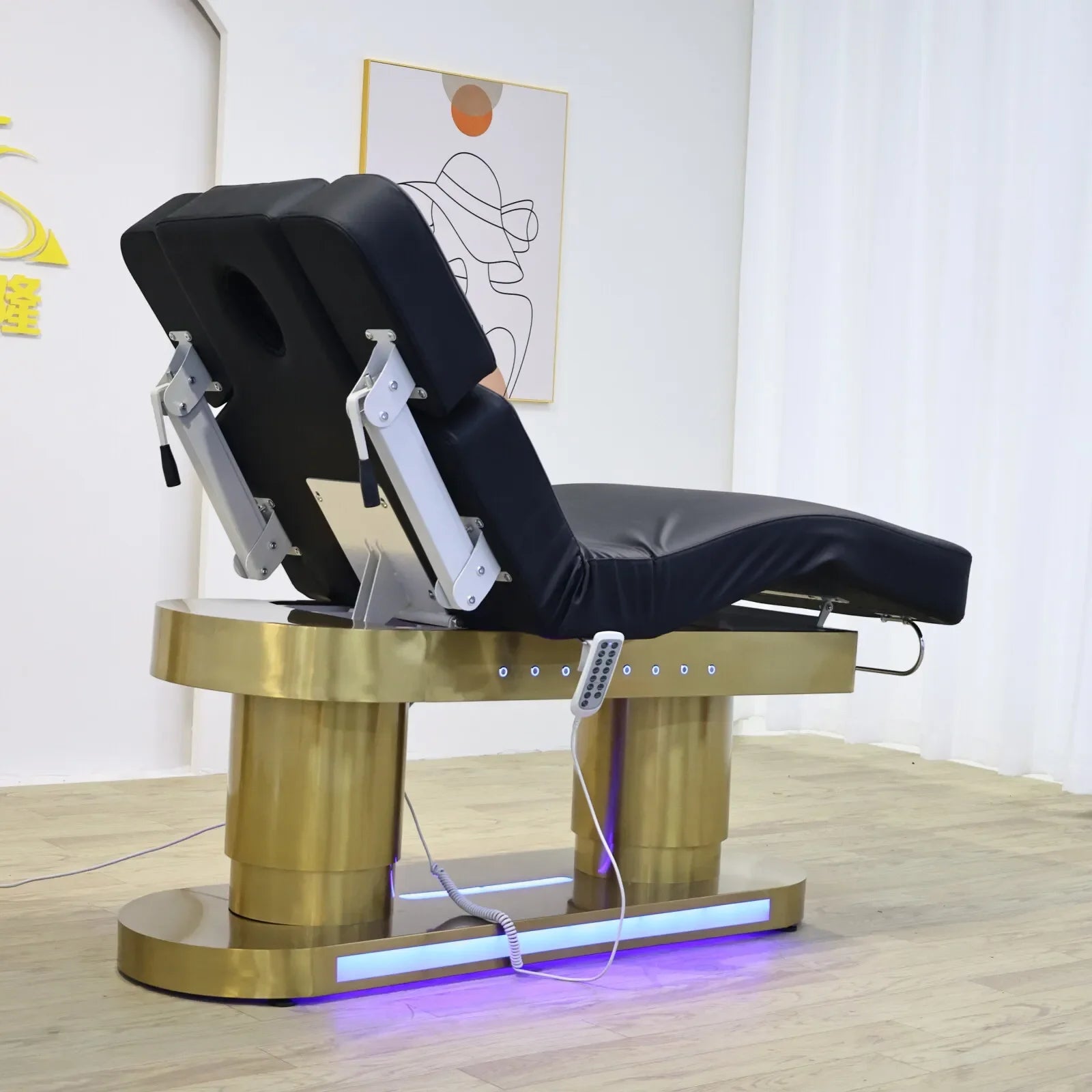 Commercial Electric Beauty Care Bed, Adjustable Lift Type Salon Furniture, Back Heating Function, Customization for Your Space