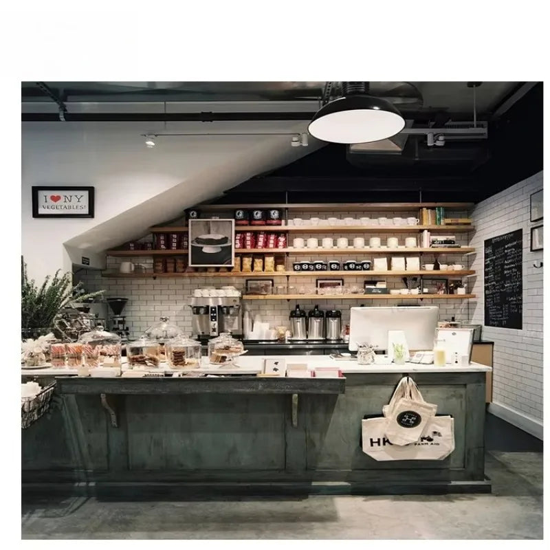 OME Cafe Marble Table Coffee Shop Bar Counter Design Cafe Interior Design Decoration Custom Modern Coffee Shop Furniture