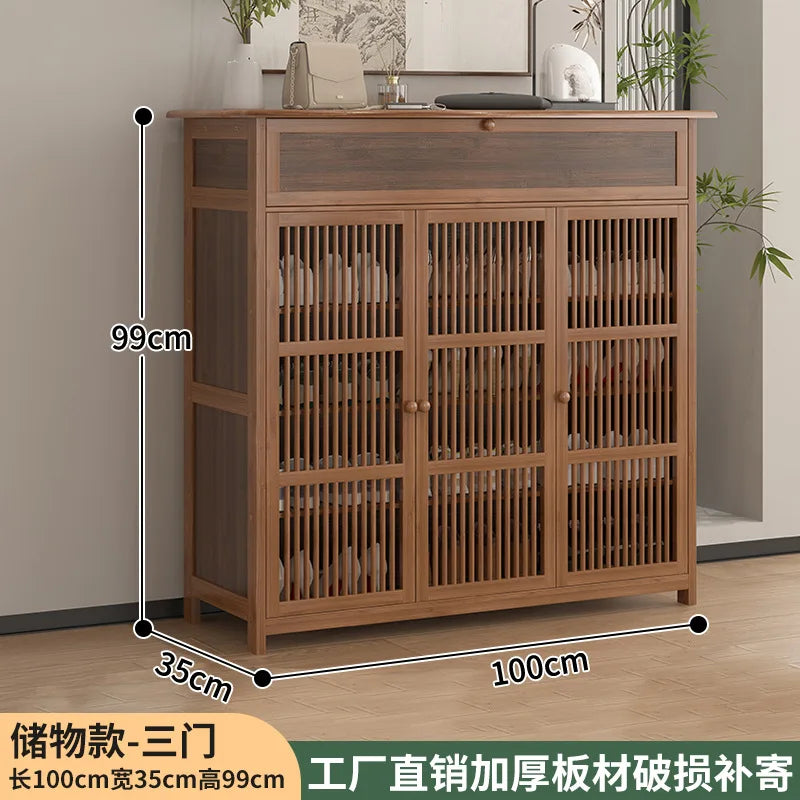 Shoe cabinet large capacity household entrance door indoor entrance storage shoe rack new Chinese corridor multi-layer storage a