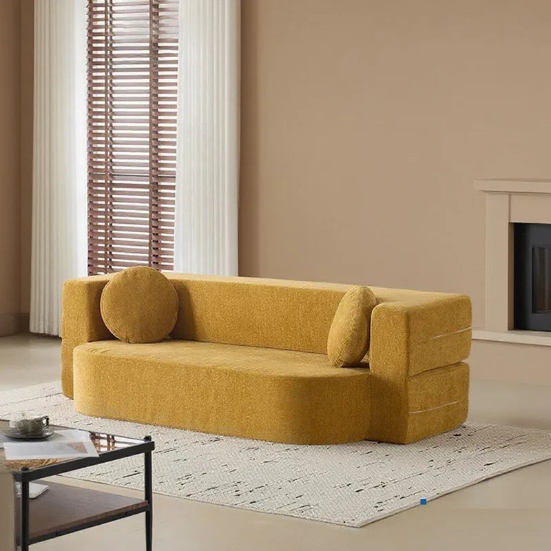 Living Room Compressed Sponge Sofa Modular Sectional Sofa Bed for Bedroom Apartment Ultra-Soft Deep Seat Lightweight Easy Assemb