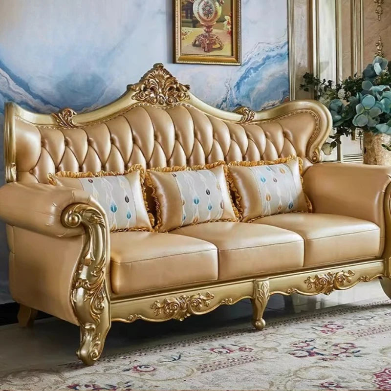 Modern Sectional Living Room Sofa Genuine Leather Solid Wood Living Room Sofa Minimalist Single Divani Da Soggiorno Furnitures