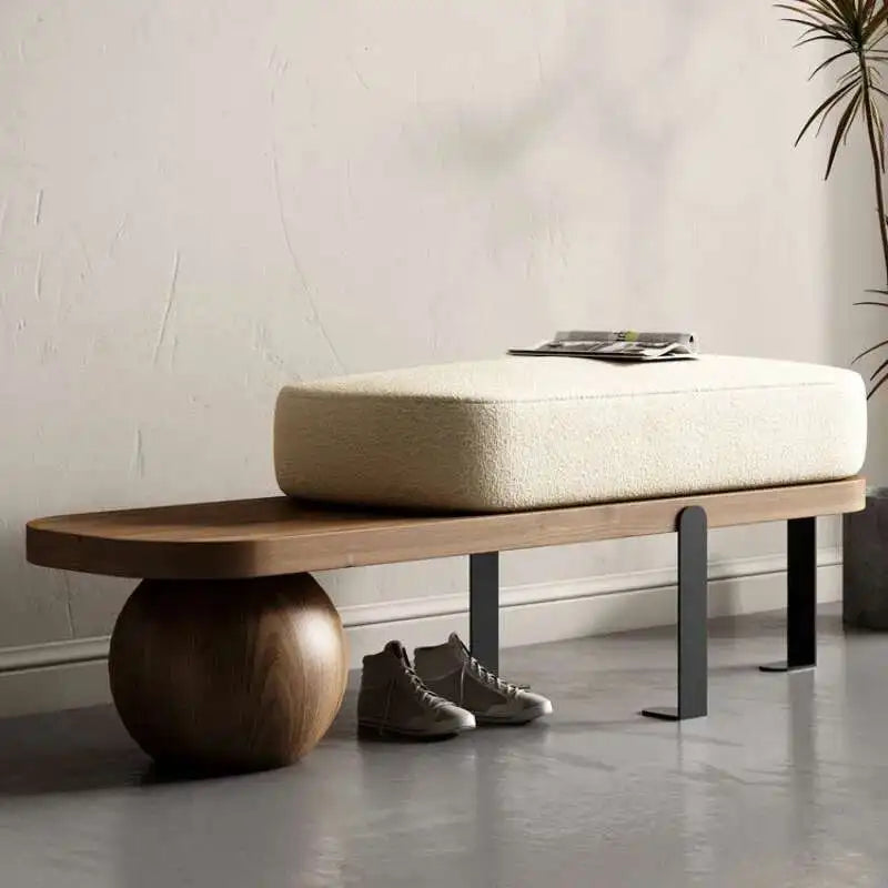 Modern Creative Ottomans Solid Wood Bench Living Room Furniture Home Door Shoe Change Stool Entrance Bedroom Bedside Pouf Stools