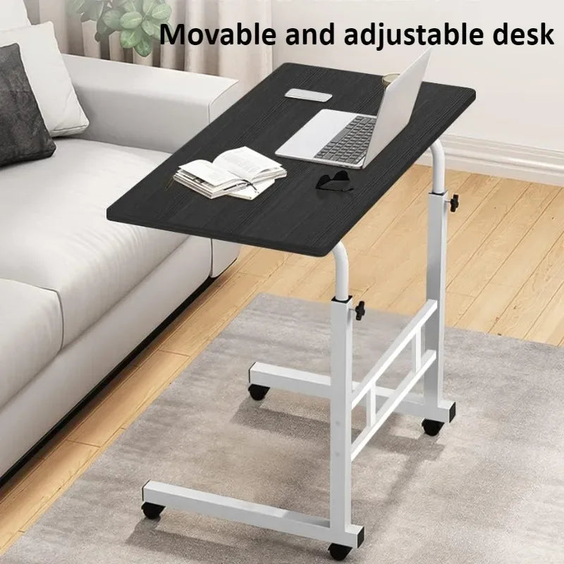 Portable Desk with Universal Wheels Oversized Table Adjustable Height Large Laptop Desk Study Desk for Dormitory Student
