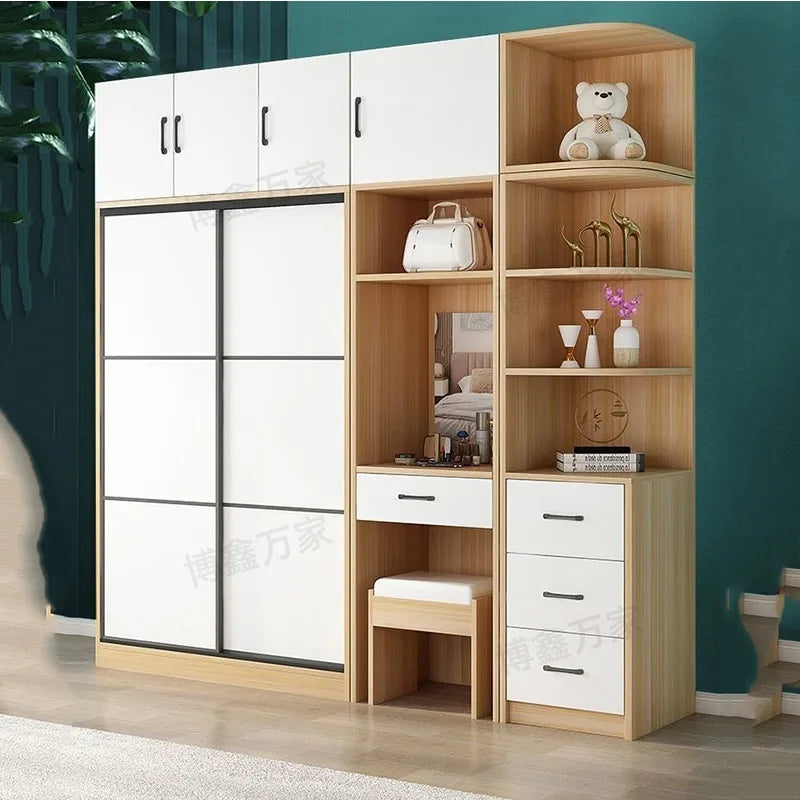 Modern Women Wardrobe Storage European Closet Bedroom Wooden Wardrobe Organizer Closet Schlaf zimmer Schrankhotel Furniture