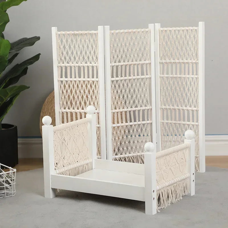 Universal Newborn Bed Frame Retro Handcrafted Pose Tool Infant Studio Shooting Background Basic Photography Furniture Supply