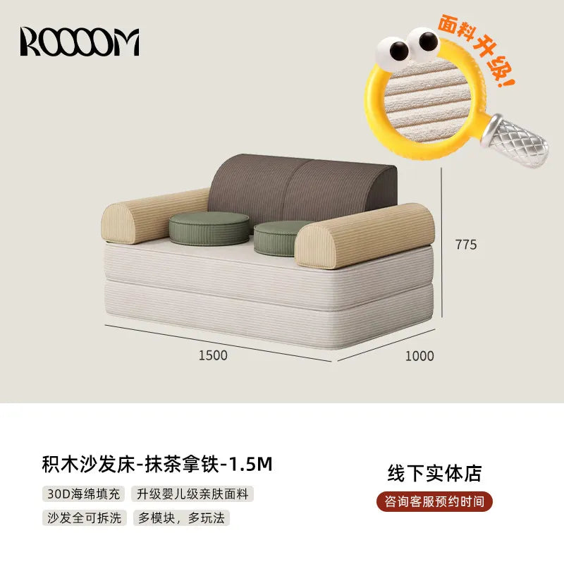 Modular Sectional Sofa Bed Compressed Convertible Foldable Multifunctional Living Room Bedroom Removable Washable Home Furniture