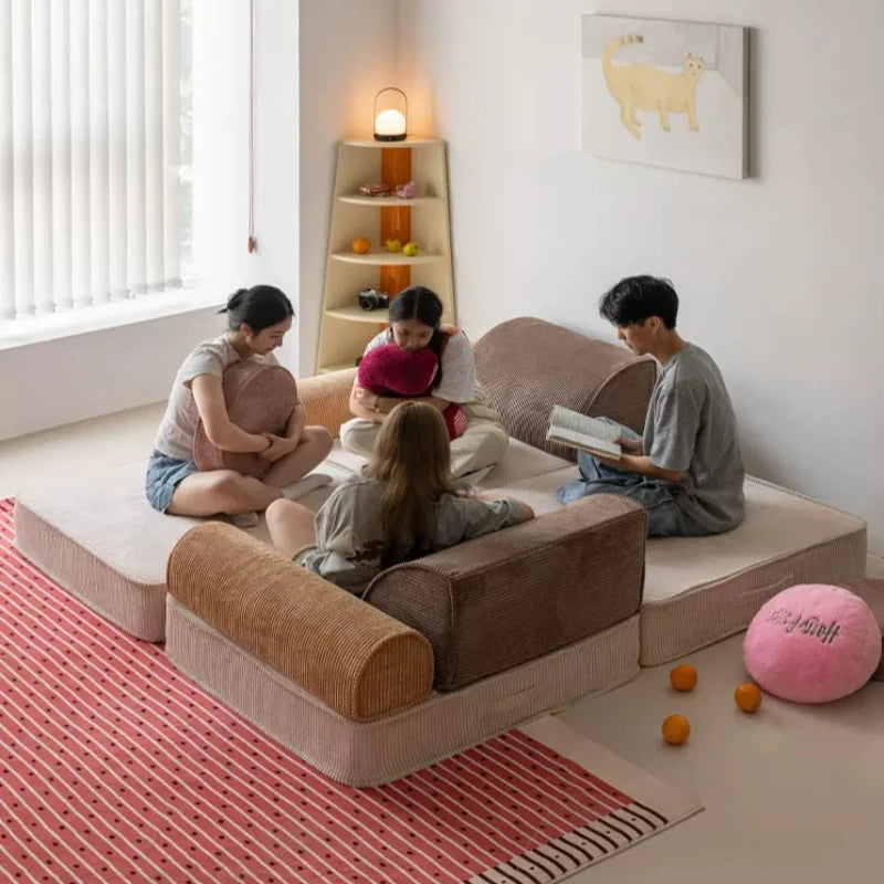 Modular Sectional Sofa Bed Compressed Convertible Foldable Multifunctional Living Room Bedroom Removable Washable Home Furniture