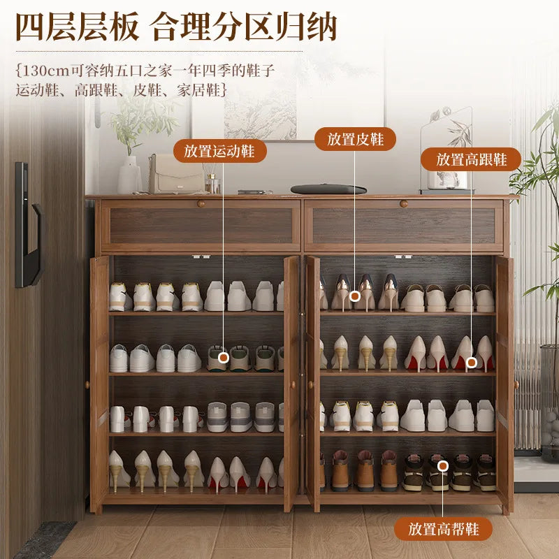 Shoe cabinet large capacity household entrance door indoor entrance storage shoe rack new Chinese corridor multi-layer storage a