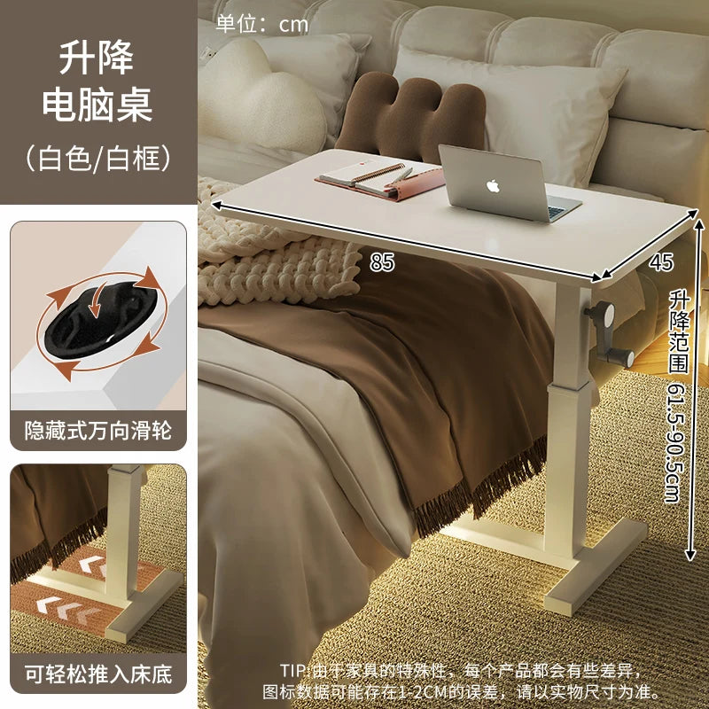 Adjustable Height Computer Desk Movable Small Writing Desk for Home Study Office Use Standing Workstation for Home