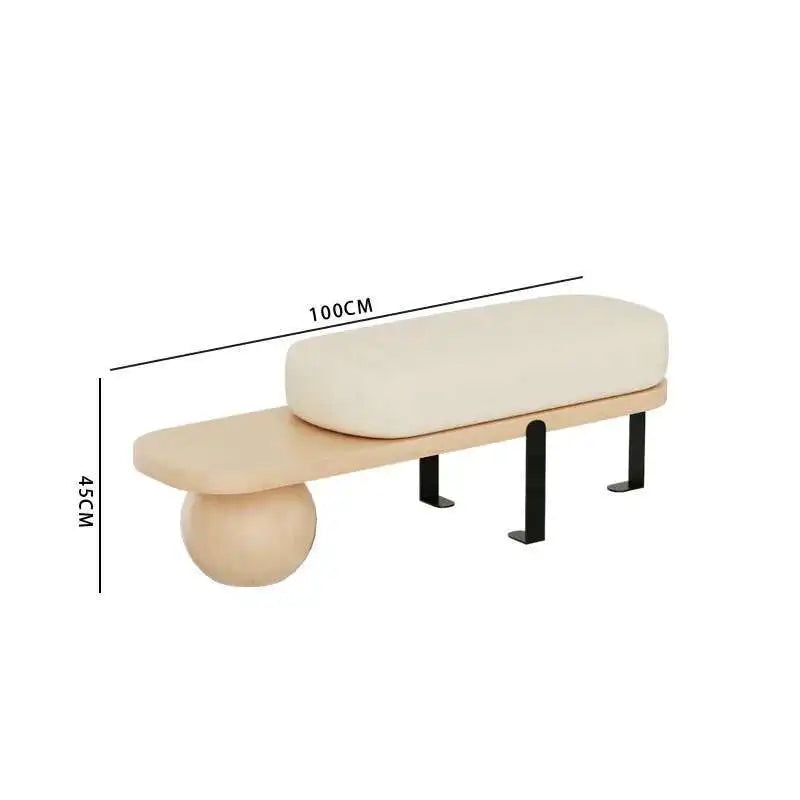 Modern Creative Ottomans Solid Wood Bench Living Room Furniture Home Door Shoe Change Stool Entrance Bedroom Bedside Pouf Stools