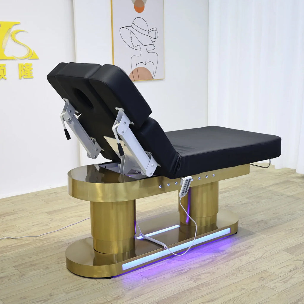 Commercial Electric Beauty Care Bed, Adjustable Lift Type Salon Furniture, Back Heating Function, Customization for Your Space