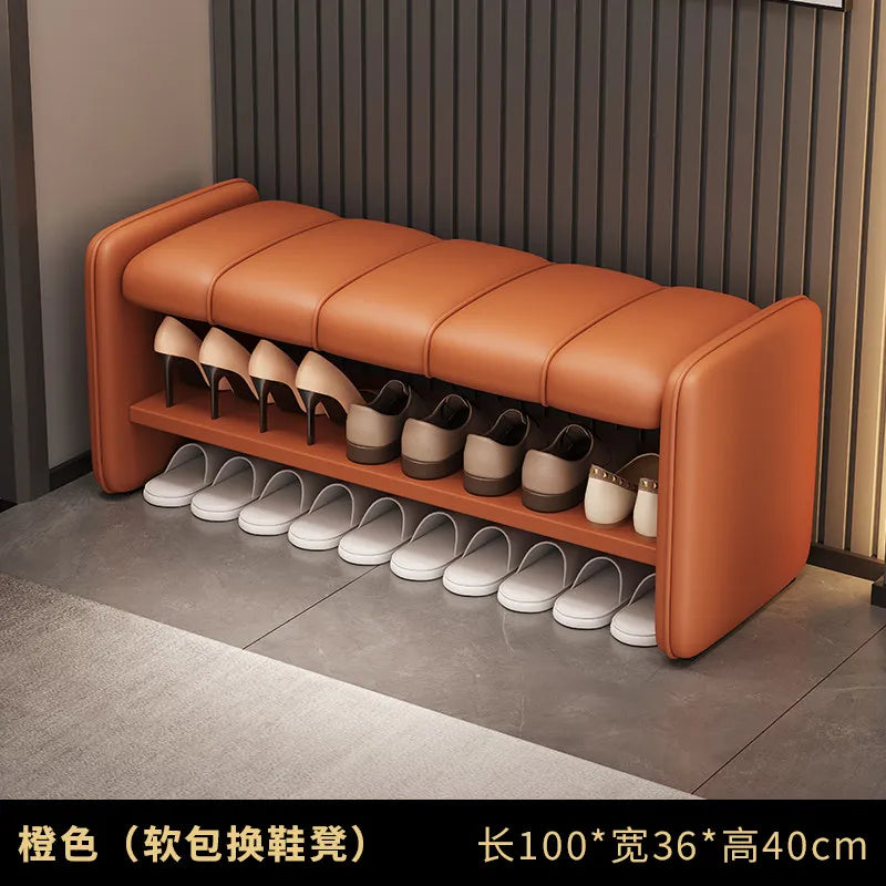 Luxury Italian Shoe Bench Ottomans Minimalist Organizer Designer Shoe Stool Shelf Storage Living Room Muebles Salon Furniture