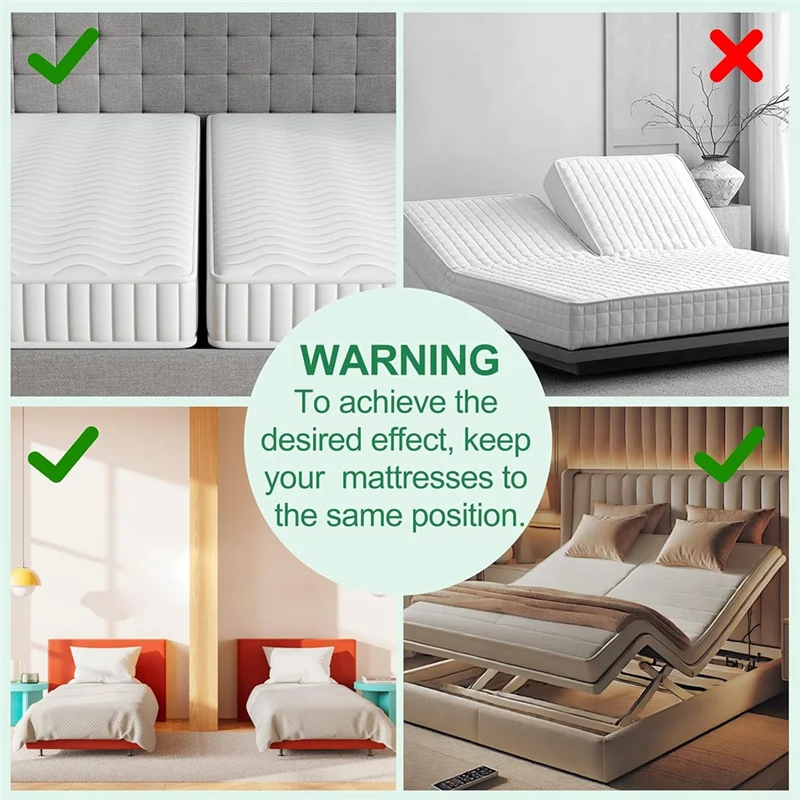 AA19 10" Extra Wide Bed Bridge Adjustable Mattress Bed Connector For Stayover,Family Room
