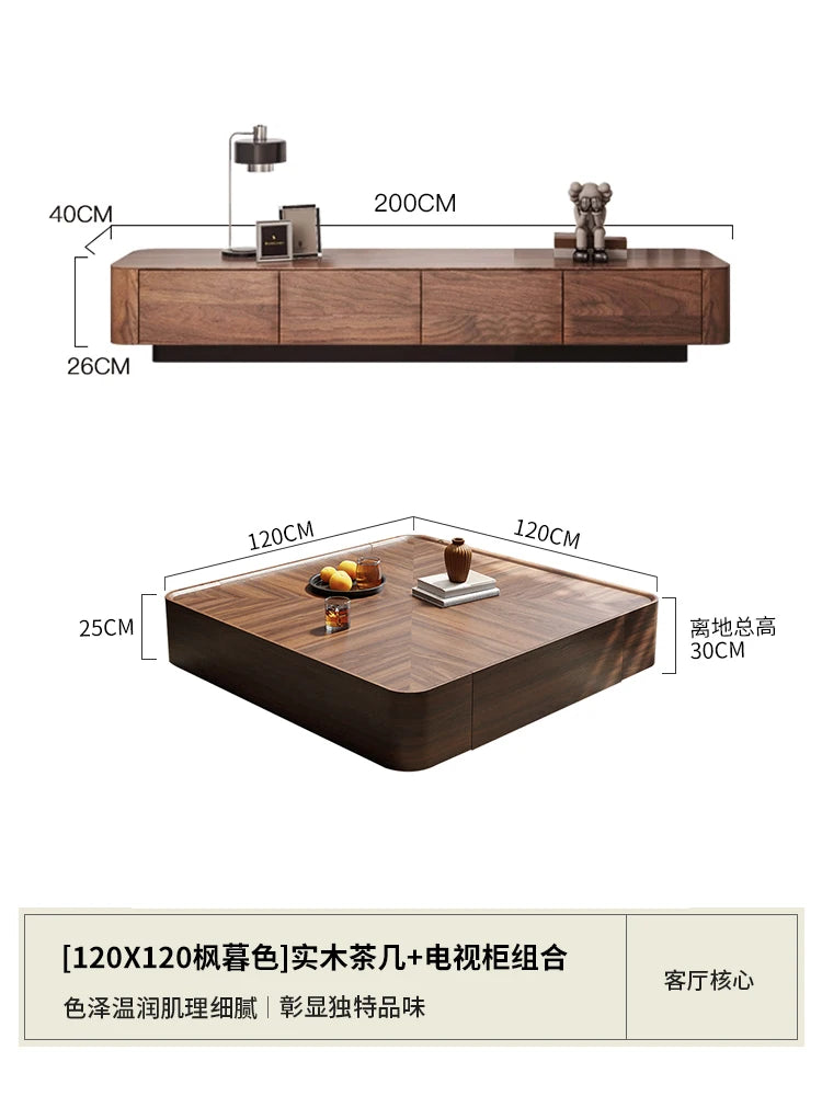 Modern Wood Coffee Table Storage Drawers Space Saving Simple Coffee Table Minimalist Center Mesa Auxiliar Living Room Furniture