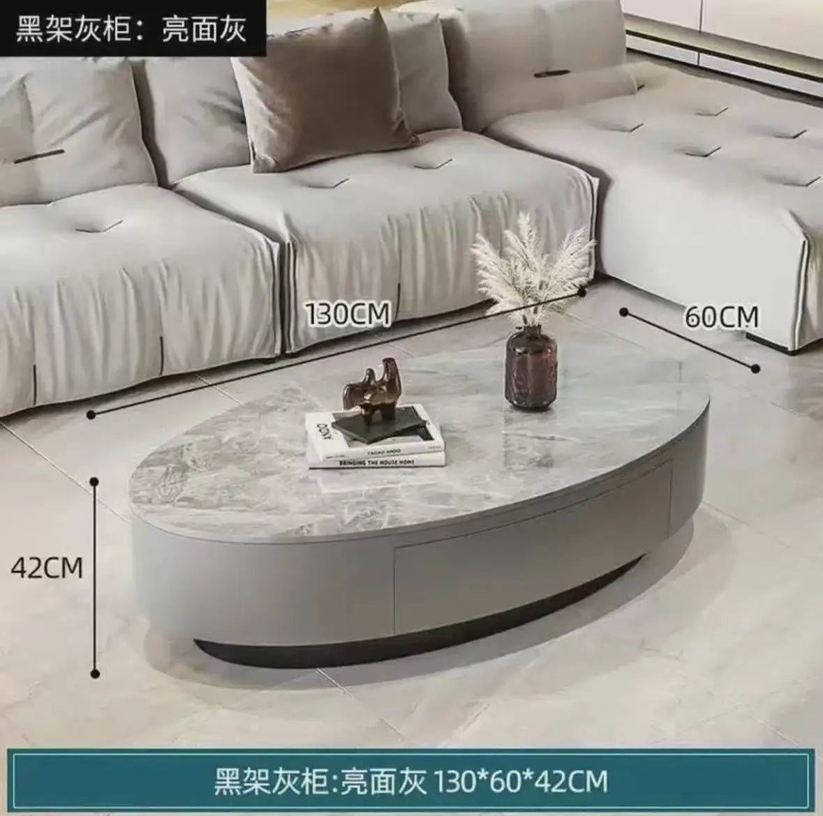 Modern Marble Top Coffee Table With Storage Design Nordic Oval Coffee Table Organizer Drawer Living Room Table Basse Furniture