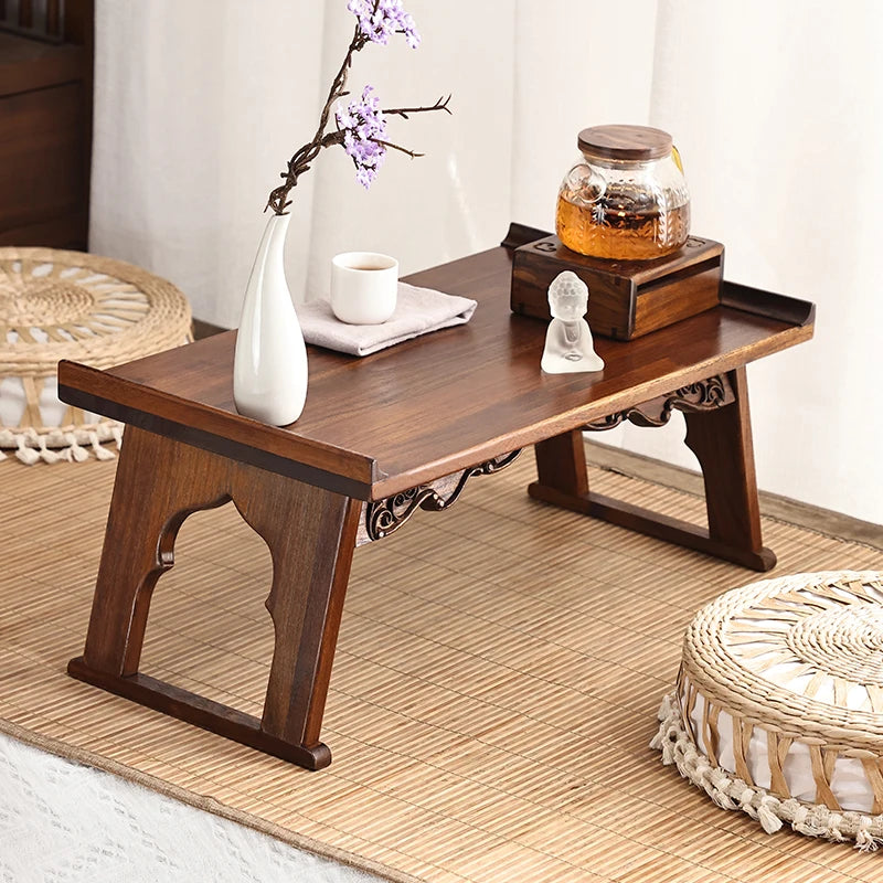 Foldable Wooden Tatami Bed Bay Window Coffee Table Window Seat Desk Balcony Tea Table Wooden Window Sill Table Home Furniture