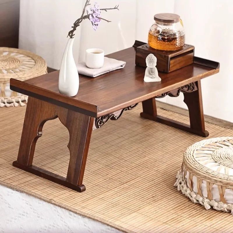 Foldable Wooden Tatami Bed Bay Window Coffee Table Window Seat Desk Balcony Tea Table Wooden Window Sill Table Home Furniture