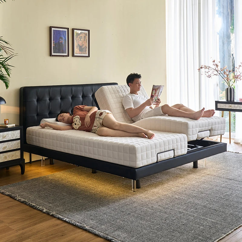Smart Electric Adjustable Metal Bed Frame Single Or Double Extra Large With Sliding Rail Modern Design Bedroom Furniture