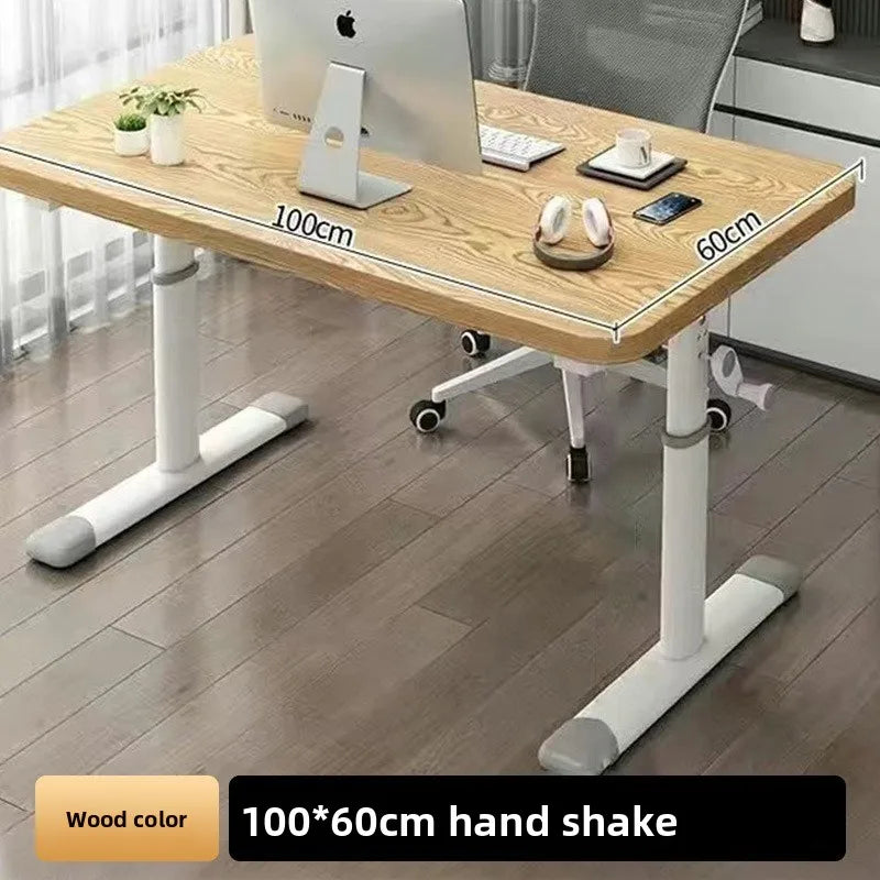 Hand Crank Adjustable Height Desk Computer Desk & Office  Ergonomic Study Table Home Office Writing Gaming Desk for Kids Adults