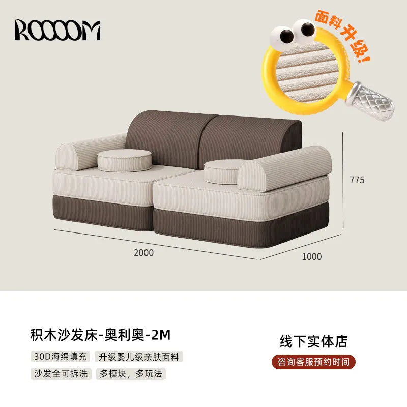 Modular Sectional Sofa Bed Compressed Convertible Foldable Multifunctional Living Room Bedroom Removable Washable Home Furniture