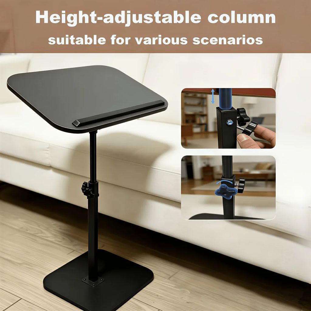Portable Height-Adjustable C-Shaped Desk, Wood & Metal, for Home, RV, Camping – Great Gift