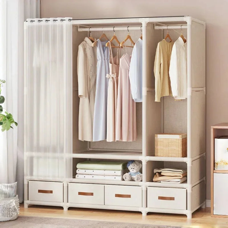 Durable Dustproof Collapsible Closet Large Capacity Wardrobe Easy Assembly Storage Organizer for Bedroom Dorm Daily Arrangement