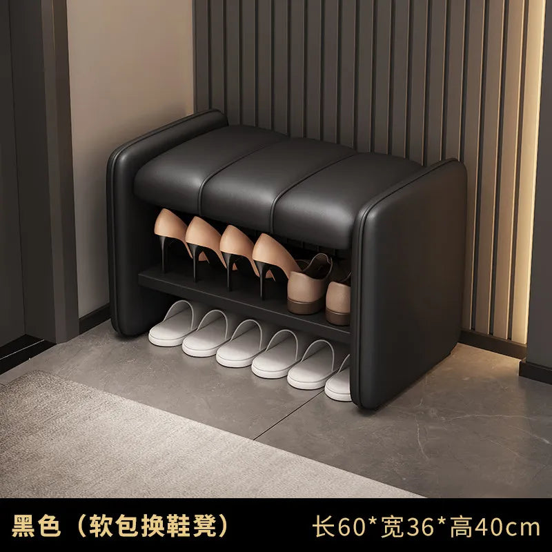 Luxury Italian Shoe Bench Ottomans Minimalist Organizer Designer Shoe Stool Shelf Storage Living Room Muebles Salon Furniture