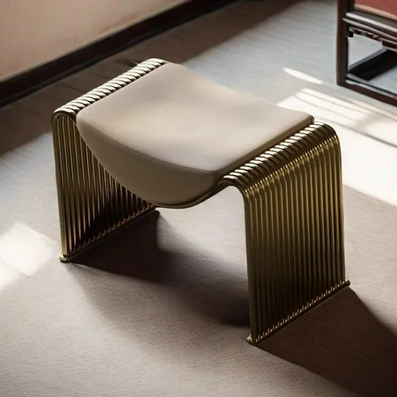 Italian Light Luxury Ottomans Wearing Shoe Changing Cosmetic Stool Household Porch Living Room Furniture Le Tabouret XYDZ