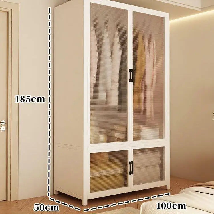 Simple Japanese-style clothes closet bedroom complete set Household simple wardrobe steel frame Open closet para ropa Furniture