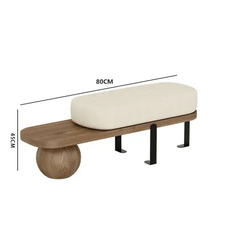 Modern Creative Ottomans Solid Wood Bench Living Room Furniture Home Door Shoe Change Stool Entrance Bedroom Bedside Pouf Stools