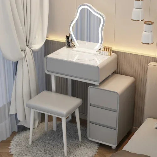Classic Modern Vanity Table Luxury Nordic Makeup Mirror Vanity Table Storage Bedroom Muebles Para Dormitorio Furniture