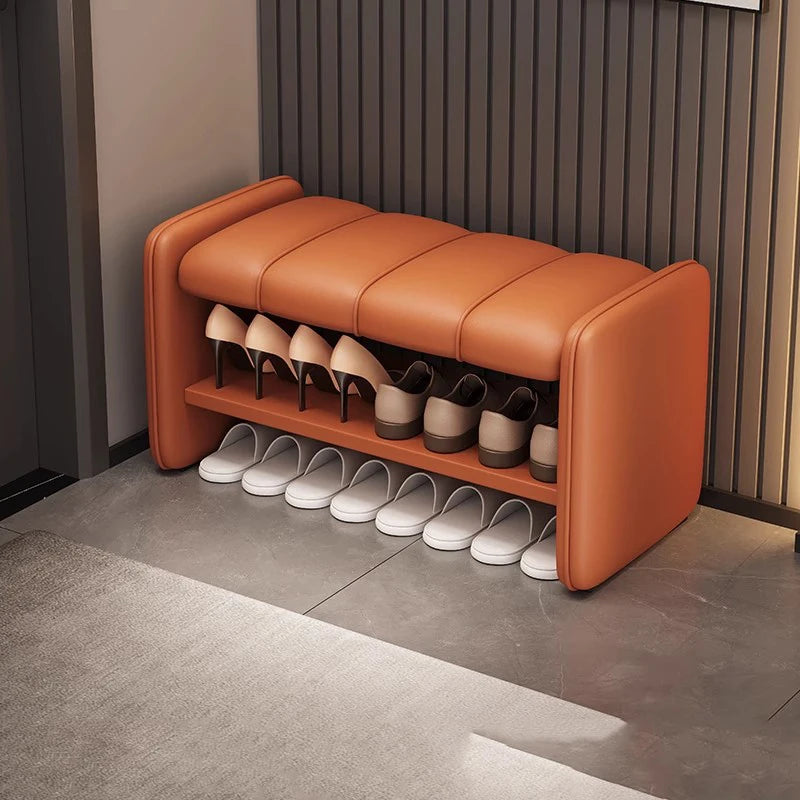 Luxury Italian Shoe Bench Ottomans Minimalist Organizer Designer Shoe Stool Shelf Storage Living Room Muebles Salon Furniture