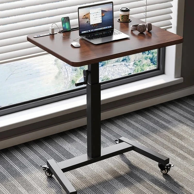 Adjustable Height Computer Desk Movable Small Writing Desk for Home Study Office Use Standing Workstation for Home