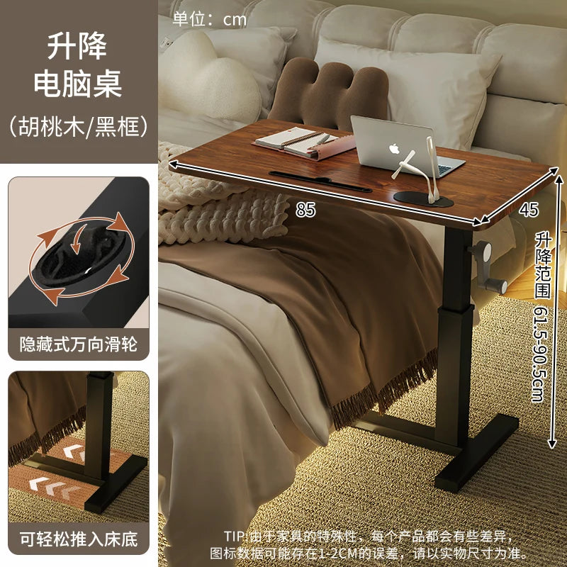 Adjustable Height Computer Desk Movable Small Writing Desk for Home Study Office Use Standing Workstation for Home