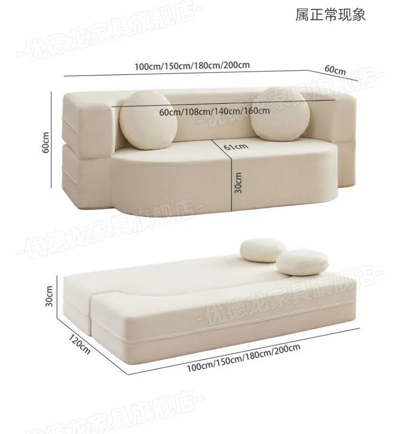 Living Room Compressed Sponge Sofa Modular Sectional Sofa Bed for Bedroom Apartment Ultra-Soft Deep Seat Lightweight Easy Assemb