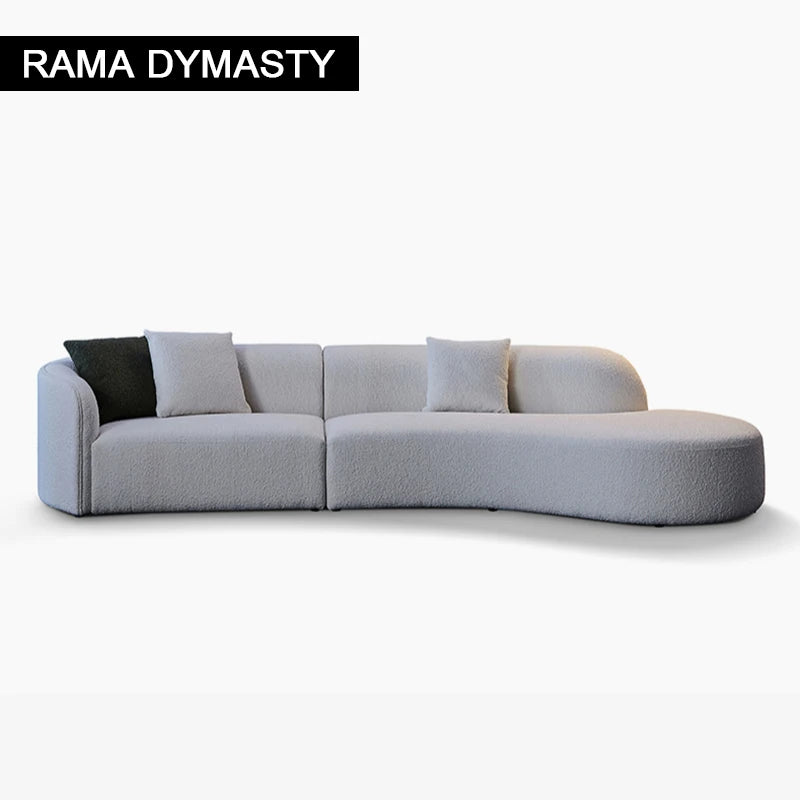 curved sofa modern minimalist living room large apartment concubine light luxuryinsWind shaped corner fabric sofa