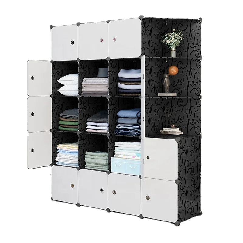 Wardrobe Cheap Living Room Locker New Design Convenient Folding Bedroom Furniture Wardrobe With Shoe Cabinet With Shelf Storage